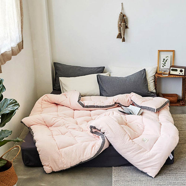 【TEXLORD】Winter Quilt Twin Single Full Queen King Size Comforter Thick Blanket Solid Color