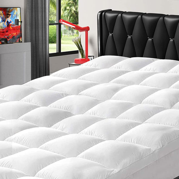 PANDACOKE Mattress Pad Queen Size, Extra Thick Plush Mattress Pad Cover Topper, Cooling Pillow Top with 8-21Inch Deep Pocket